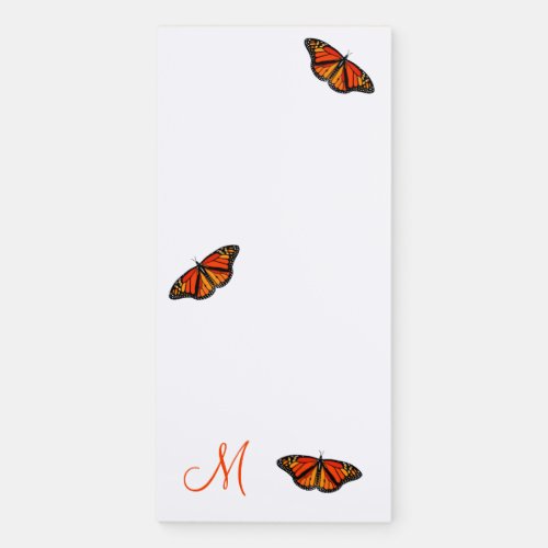 monarch butterflies monogrammed magnetic notepad