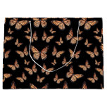 Monarch Butterflies on Black Large Gift Bag