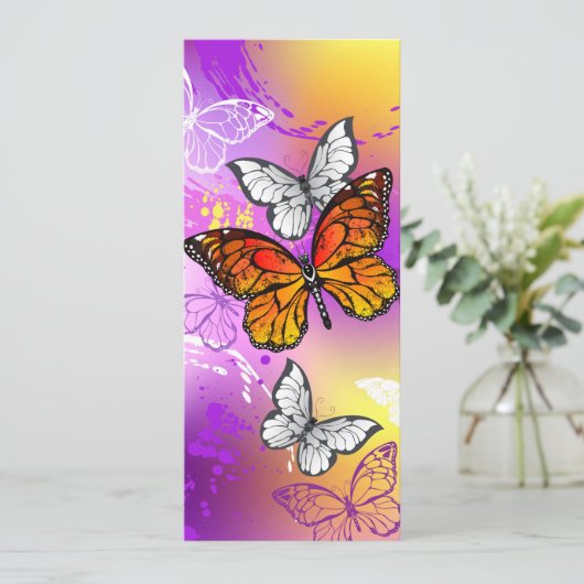 Monarch Butterflies on Purple Background (Standing Front)