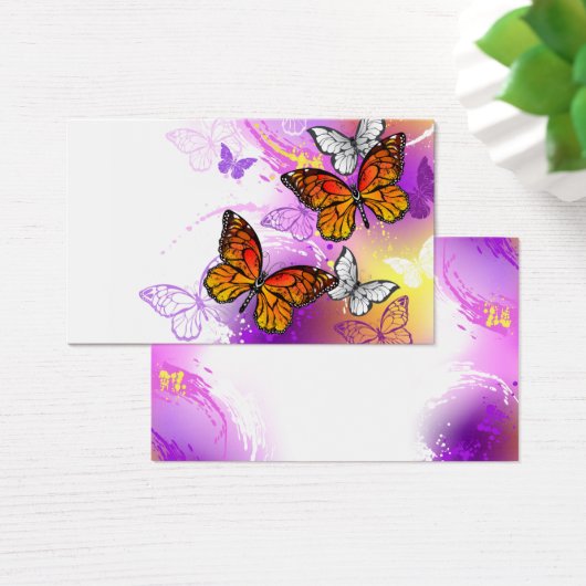 Monarch Butterflies on Purple Background (Desk)