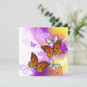 Monarch Butterflies on Purple Background (Standing Front)
