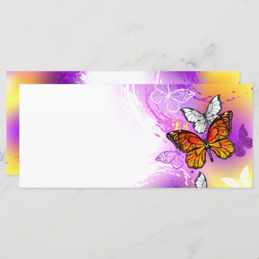 Monarch Butterflies on Purple Background (Front/Back)