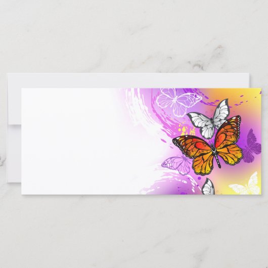 Monarch Butterflies on Purple Background (Front)