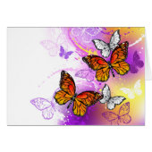 Monarch Butterflies on Purple Background (Front Horizontal)
