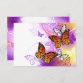 Monarch Butterflies on Purple Background (Front/Back)