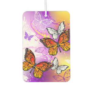 Monarch Butterflies on Purple Background Air Freshener