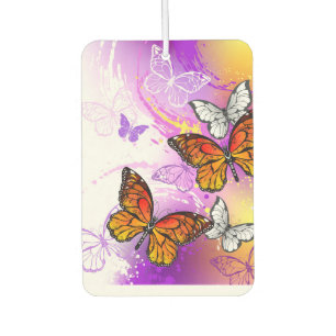 Monarch Butterflies on Purple Background Air Freshener