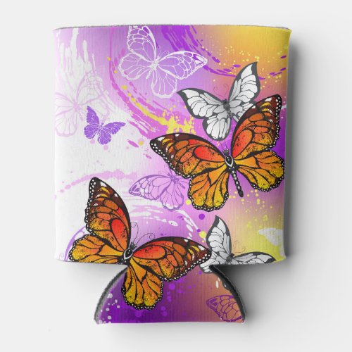Monarch Butterflies on Purple Background Can Cooler