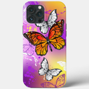 Monarch Butterflies on Purple Background iPhone 13 Pro Max Case