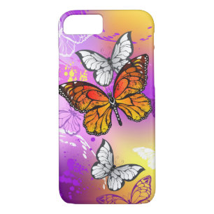 Monarch Butterflies on Purple Background iPhone 8/7 Case