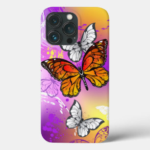 Monarch Butterflies on Purple Background iPhone 13 Pro Case