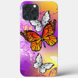 Monarch Butterflies on Purple Background iPhone 13 Pro Max Case