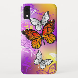 Monarch Butterflies on Purple Background iPhone XR Case