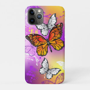 Monarch Butterflies on Purple Background iPhone 11 Pro Case
