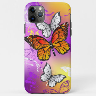 Monarch Butterflies on Purple Background iPhone 11 Pro Max Case
