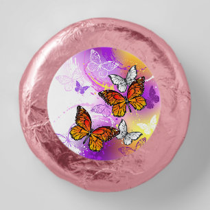 Monarch Butterflies on Purple Background Dipped Oreo Cookie Favors