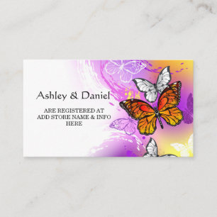 Monarch Butterflies on Purple Background Enclosure Card