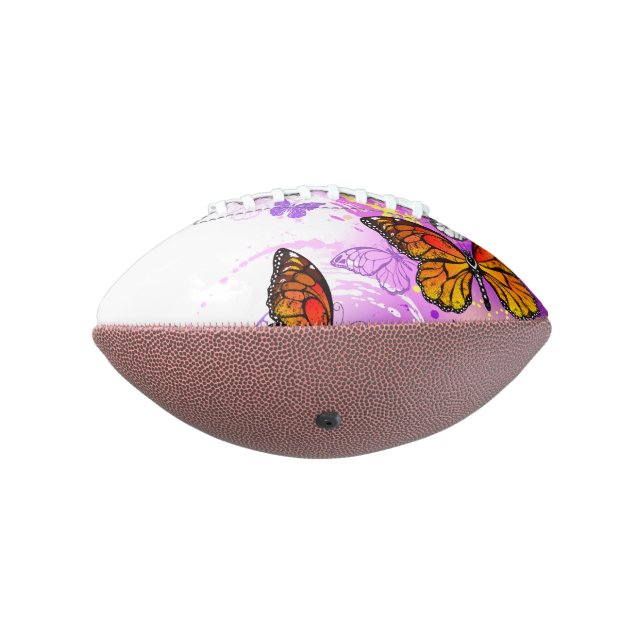 Monarch Butterflies on Purple Background Football (Rotated 270)