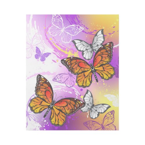 Monarch Butterflies on Purple Background Gallery Wrap