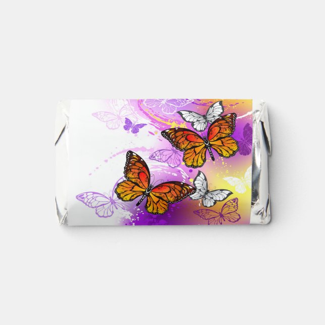 Monarch Butterflies on Purple Background Hershey's Miniatures (Front)