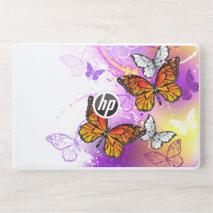 Monarch Butterflies on Purple Background HP Laptop Skin