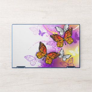 Monarch Butterflies on Purple Background HP Laptop Skin