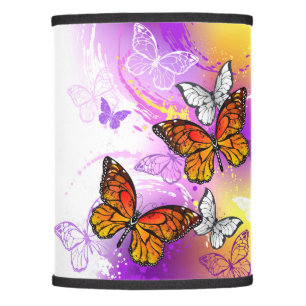Monarch Butterflies on Purple Background Lamp Shade