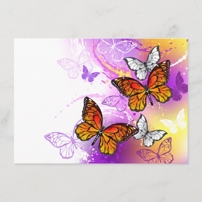 Monarch Butterflies on Purple Background Menu (Front)