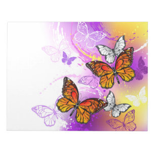 Monarch Butterflies on Purple Background Notepad
