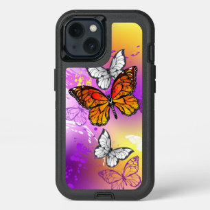 Monarch Butterflies on Purple Background iPhone 13 Case