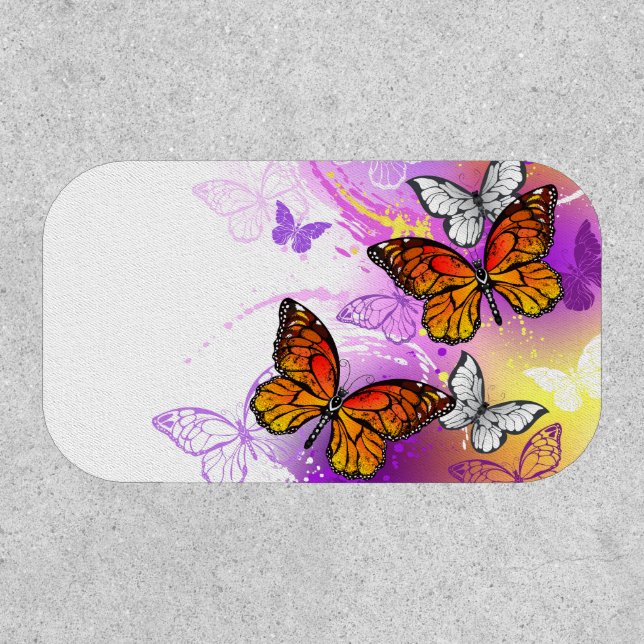 Monarch Butterflies on Purple Background Patch (Front)