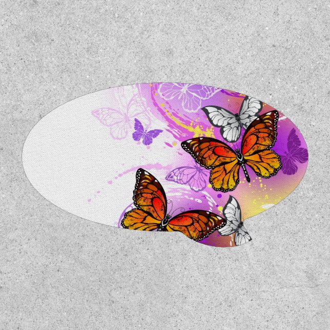 Monarch Butterflies on Purple Background Patch (Front)