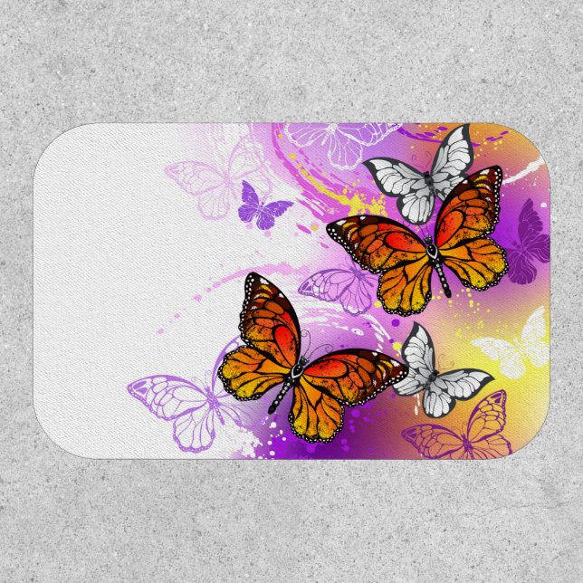 Monarch Butterflies on Purple Background Patch (Front)