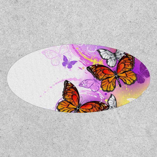 Monarch Butterflies on Purple Background Patch (Front)