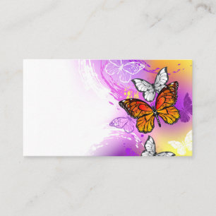 Monarch Butterflies on Purple Background Place Card