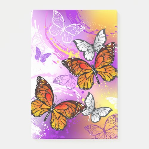 Monarch Butterflies on Purple Background Post_it Notes