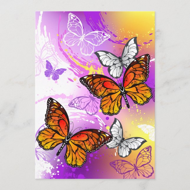 Monarch Butterflies on Purple Background Program (Front)