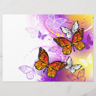 Monarch Butterflies on Purple Background Program