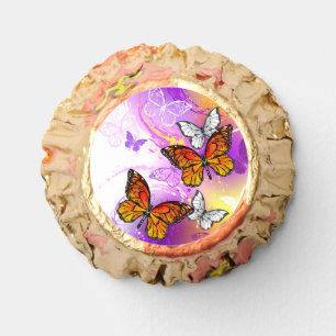 Monarch Butterflies on Purple Background Reese's Peanut Butter Cups