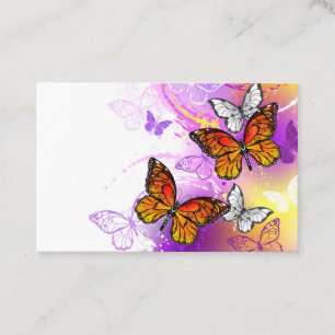 Monarch Butterflies on Purple Background Referral Card