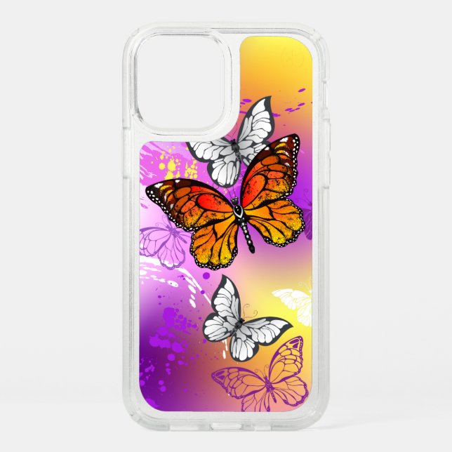 Monarch Butterflies on Purple Background Speck iPhone 12 Pro Case (Front)