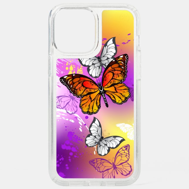 Monarch Butterflies on Purple Background Speck iPhone 12 Pro Max Case (Front)