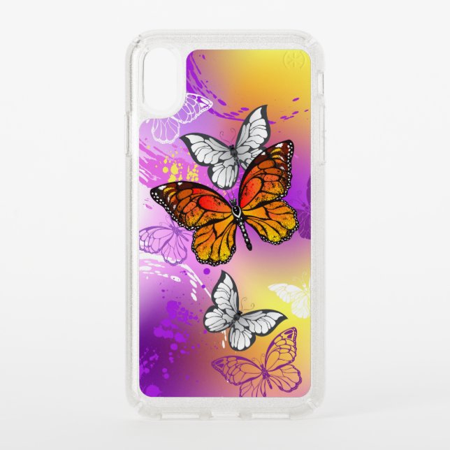 Monarch Butterflies on Purple Background Speck iPhone XS Max Case (Front)