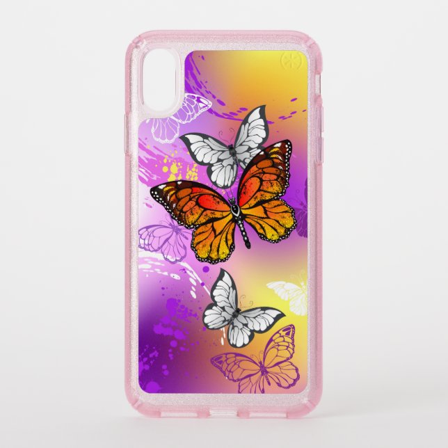 Monarch Butterflies on Purple Background Speck iPhone XS Max Case (Front)