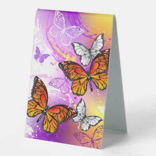 Monarch Butterflies on Purple Background Table Tent