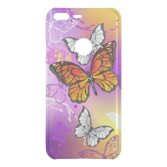 Monarch Butterflies on Purple Background Uncommon Google Pixel XL Case (Back)