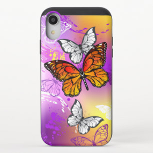 Monarch Butterflies on Purple Background iPhone XR Slider Case