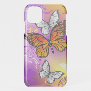 Monarch Butterflies on Purple Background iPhone 11 Case