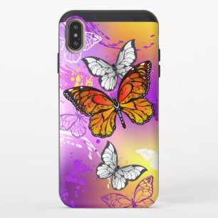 Monarch Butterflies on Purple Background iPhone XS Max Slider Case