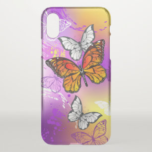 Monarch Butterflies on Purple Background iPhone X Case